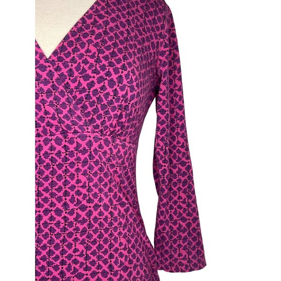 Charter club women’s top small V-neck wrap chest long sleeve gathered chest stre - Picture 5 of 12